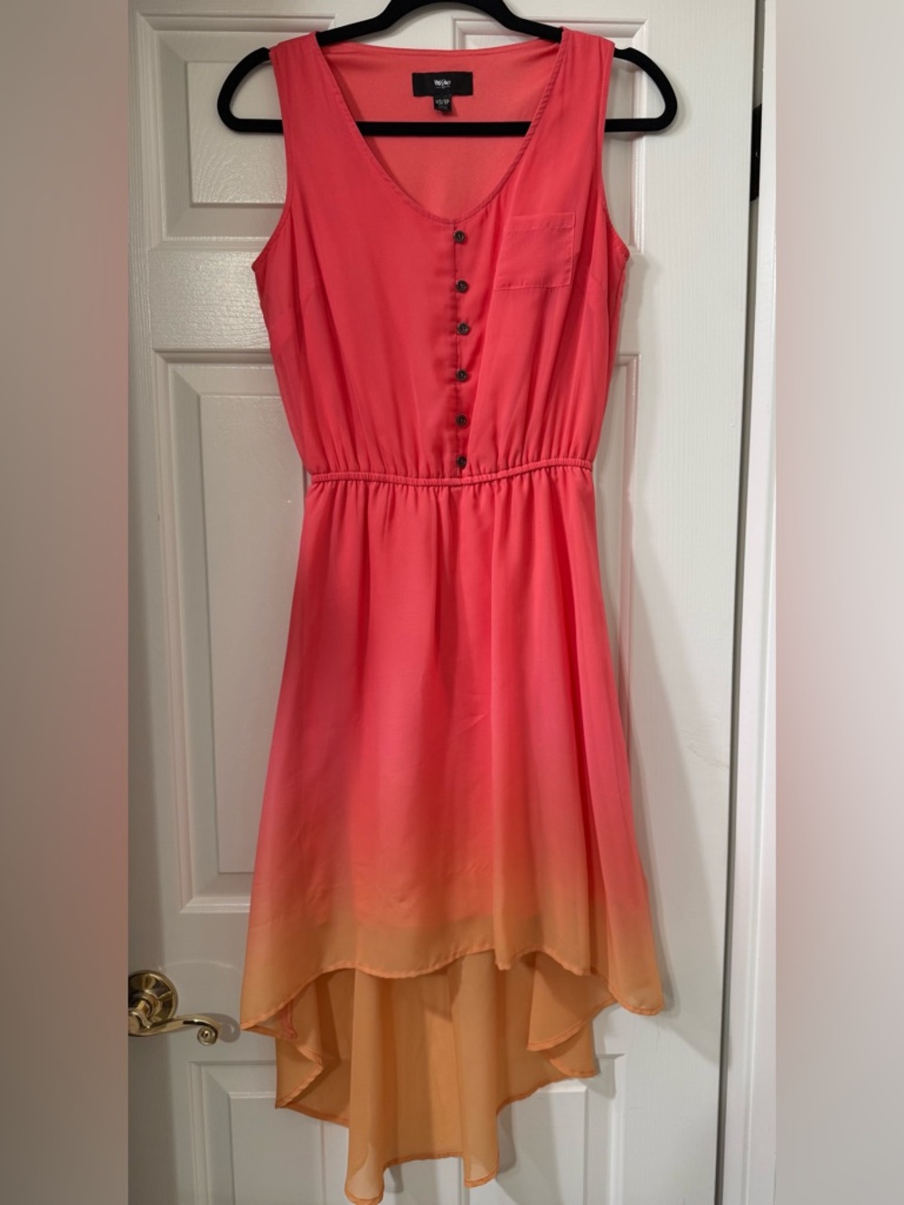 Mossimo Coral to Peach Ombre Sleeveless High-Low Dress